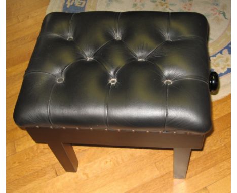 Piano StoolA Steinway adjustable stool with button leather top.