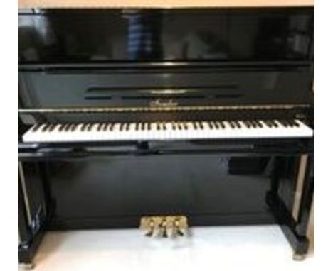 Irmler (c2007)A Model 122 upright piano in a traditional bright ebonised case.