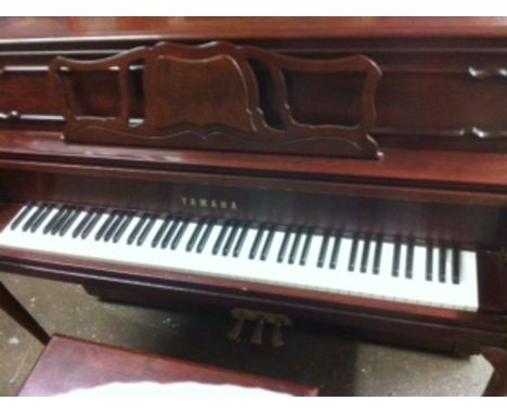 Yamaha (c2002)A Model P660QA Queen Anne upright piano in a satin cherry case; together with a stool. 