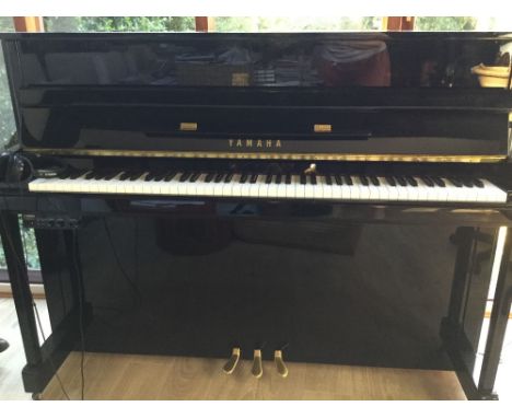 Yamaha (c2015)A Model B2E 2ES upright piano in a bright ebonised case with a silent system.