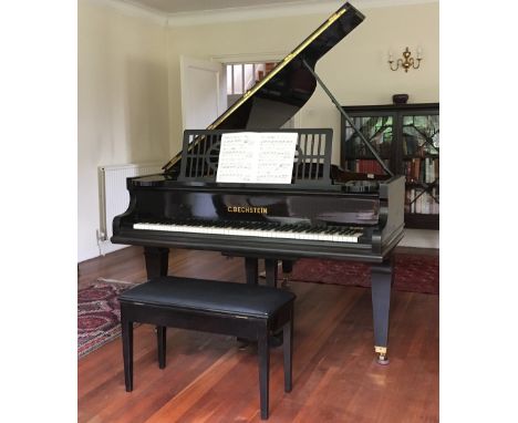 Bechstein (c1925)A 5ft 10in Model M grand piano in an ebonised case on square tapered legs; together with a matching duet sto