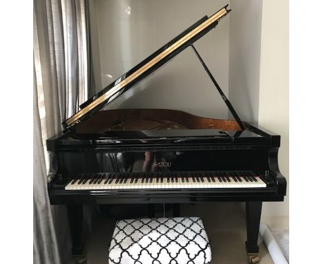Fazioli (c2000) A 7ft Model 212 grand piano in a bright ebonised case on square tapered legs.