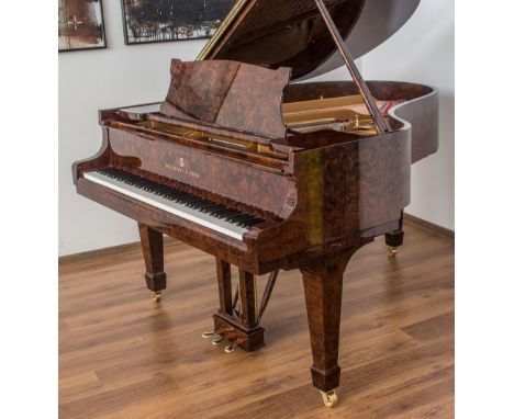 Steinway (c1908)A 5ft 10in Model O grand piano in a bright burr walnut case on square tapered legs.  This piano has been full