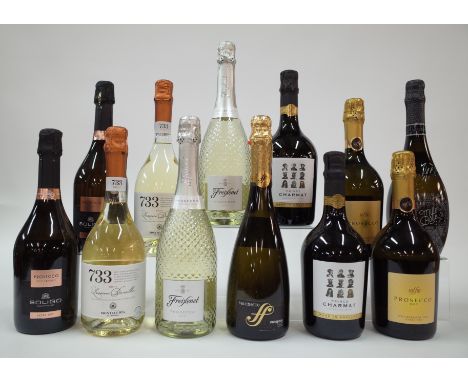 12 BOTTLES ITALIAN SPARKLING WINECantina Colli dei Soligo 2 x Extra Dry 2021; Cantina di Soave Montecchia di Crosara 733 Brut