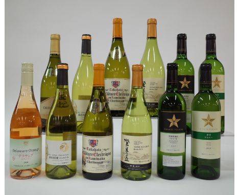 11 BOTTLES JAPANESE WHITE AND 1 ROSÉ WINEHombo Shuzo Chateau Mars Orange Delaware 2020; Takahata Winery Barrique Chardonnay 2