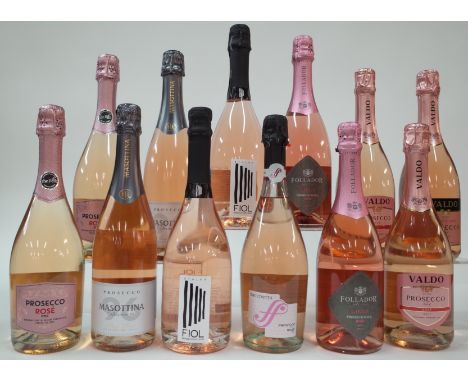 12 BOTTLES PROSECCO ROSÉMorrisons 2 x The Best Extra Dry Millesimato 2021; Masottina 2 x 98 Brut Millesimato 2020; Fiol 2 x E