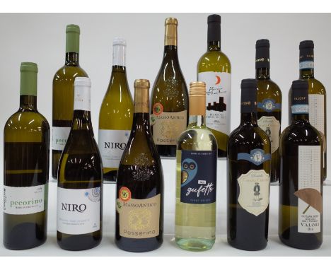 12 BOTTLES ITALIAN WHITE WINEChristian Patat 2 x Pecorino 2021; Codice Citra 2 x Niro Pecorino 2021; Masso Antico 2 x Organic