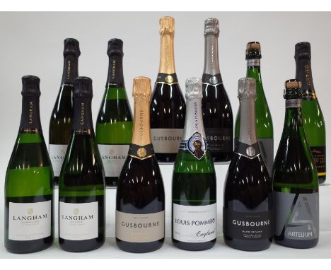 12 BOTTLES ENGLISH SPARKLING WINELangham Wine Estate Corallian Classic Cuvée Extra Brut NV, 2 x Culver Classic Cuvée Extra Br