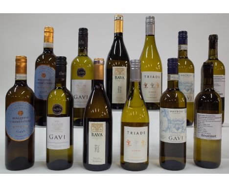 12 BOTTLES ITALIAN WHITE WINEVite Colte 2 x Masseria Del Carmelitani 2021; Morrisons 2 x The Best Gavi 2021 and 2 x The Best 