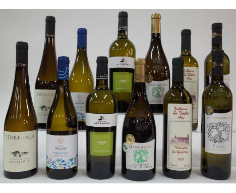 12 BOTTLES ITALIAN WHITE WINEPaolo e Noemia d'Amico 2 x Terre di Ala 2019; Tenuta Aquilaia 2 x Vermentino 2021; Masseria Alte