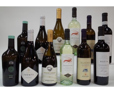 12 BOTTLES ITALIAN WHITE WINECantina di Dolianova 2 x Prendas 2021; Cantina Santa Maria La Palma 2 x Akenta Cuvée 71 2021, 2 