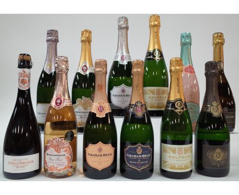 12 BOTTLES SOUTH AFRICAN SPARKLING WHITE AND ROSÉ WINEStellenbosch Brut 2020; Groote Post Brut Rosé; Boschendal Brut Rosé and