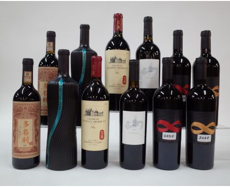 12 BOTTLES CHINESE RED WINEYantai Changyu Wine R+D and Production Co 2 x J-Lormin V9 Cabernet Sauvignon; Chateau Changyu 2 x 