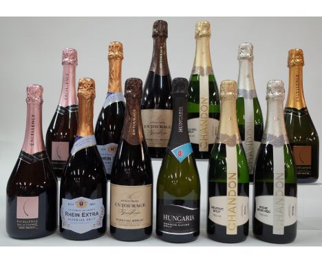 12 BOTTLES SPARKLING WINEChandon Brasil 2 x Excellence Rosé Brut NV, 2 x Reserve Brut and 2 x Riche Demi Sec NV and Excellenc