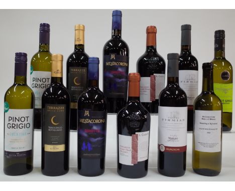 12 BOTTLES ITALIAN RED AND WHITE WINEAsda 2 x Extra Special Pinot Grigio 2021; Cavil 2 x Terrazze Della Luna 2020; Mezzacoron