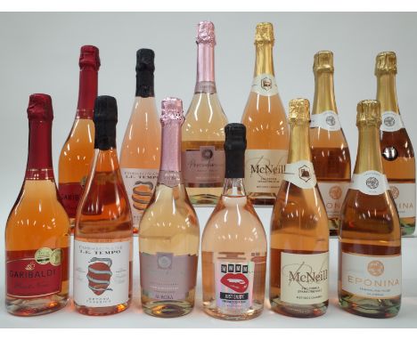 12 BOTTLES ROSÉ SPARKLING WINECooperativa Vinicola Garibaldi 2 x Pinot Noir Brut NV; Cossignani LE Tempo 2 x Brut 2019; Coope