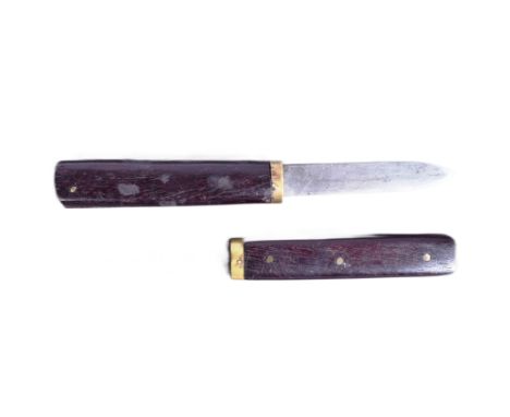 A 19th Century Victorian gentleman's camping knife and fork. Sculpted to fit together as one piece that comes apart into two 
