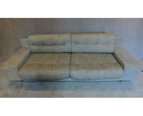 A contemporary grey Habitat sofa. 68x240x84cm 