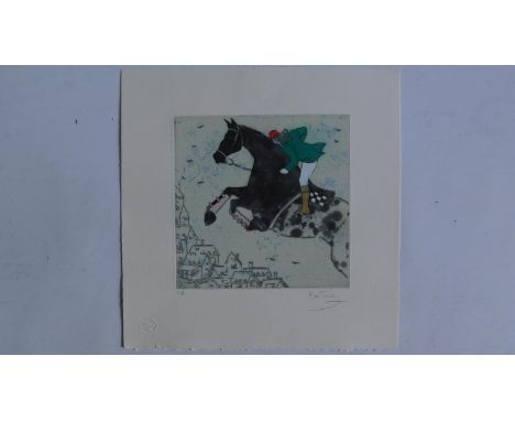 A unframed lithograph signed by the artist, Loppo Martinez. 40x40cm. 