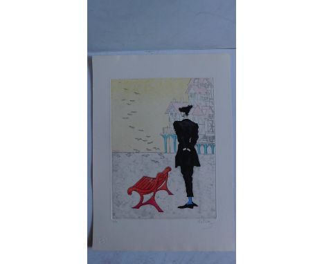 An unframed lithograph signed by the artist, Loppo Martinez. 63x45cm. 