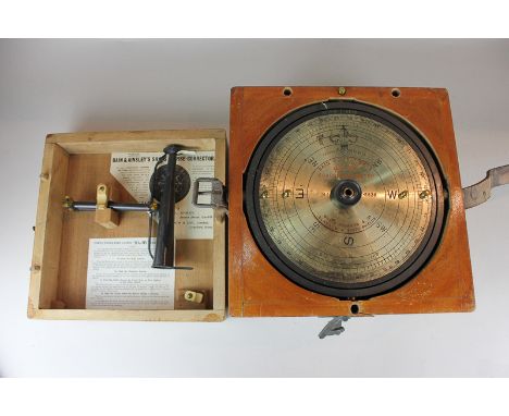 A Bain & Ainsley's ship's compass HAHY course corrector in wooden box