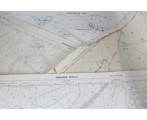 A bundle of local Ordnance Survey maps including editions from 1909 and Petersfield area 