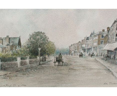 Ray Turbefield (20th century), Bognor High Street circa 1900, signed and dated '94 in pencil, 25cm by 15cm, an etching of Bou