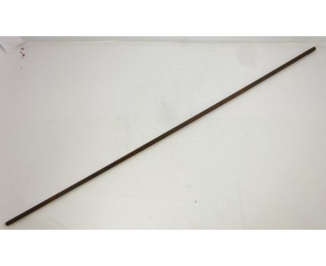 A LATE VICTORIAN MAHOGANY YARD STICK, calibrated and stamped at either end with a crown cypher, 91.5cm long 