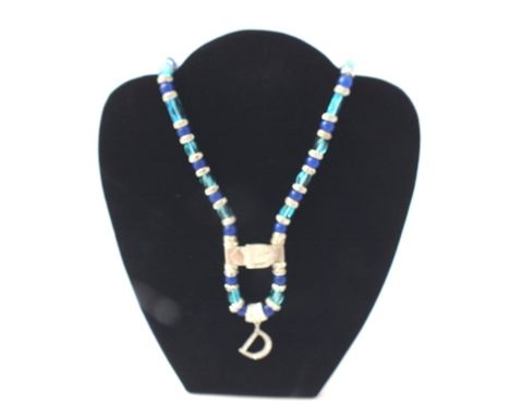 CHRISTIAN DIOR A DIAMANTE BUCKLE NECKLACE, signed, with original box 