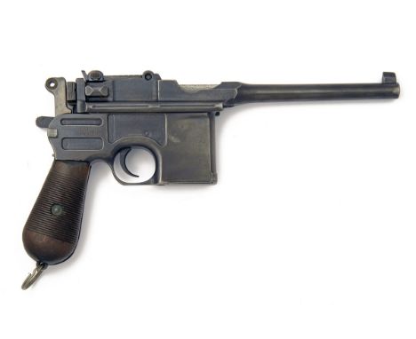 MAUSER, GERMANY A 7.63mm (MAUSER) SEMI-AUTOMATIC PISTOL, MODEL 'C96 WARTIME COMMERCIAL' serial no. 414813 WITH HOLSTER-STOCK,
