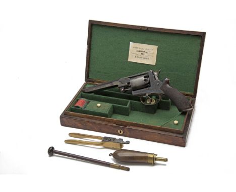 ADAMS FOR DICKSON &amp; SON, EDINBURGH A GOOD CASED 38-BORE PERCUSSION DOUBLE-ACTION REVOLVER, MODEL 'BEAUMONT-ADAMS', serial