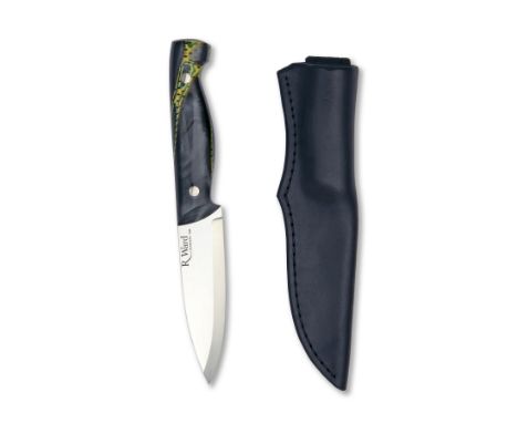 RAY WARD GUNSMITHS, LONDON A BOXED HAND-MADE CUSTOM SPORTING-KNIFE, MODEL 'NORTHERN LIGHTS', serial no. 0008, with polished 4