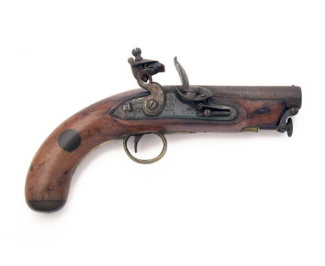 TOWER ARMOURIES, LONDON A .650 FLINTLOCK COASTGUARD or CONSTABULARY PISTOL, no visible serial number, circa 1815, with 4 1/2i