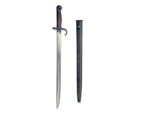 ENFIELD, ENGLAND A VERY RARE PATTERN 1907 BAYONET WITH QUILLION, dated October 1910 with 17in. single-edged steel blade fulle