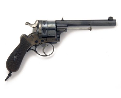 AN 11mm (PERRIN THICK-RIM) SIX-SHOT ENGLISH RETAILED REVOLVER, no visible serial number, Belgian produced circa 1855 and poss