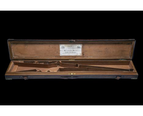 ALEXANDER HENRY, EDINBURGH A SCARCE BRASS MOUNTED OAK AND LEATHER GUNCASE FOR A SMALL-FRAME FALLING-BLOCK RIFLE, probably a .