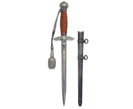 SMF, SOLINGEN A GERMAN WORLD WAR TWO TYPE 2 DRESS-DAGGER FOR THE LUFTWAFFE, circa 1939, with plain stiletto 9 3/4in. blade, f