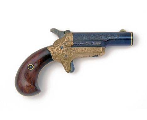 COLT, USA A SCARCE .41 RIMFIRE ENGRAVED VEST-PISTOL, MODEL 'COLT'S No3 THUER PATENT DERRINGER', no visible serial number, cir
