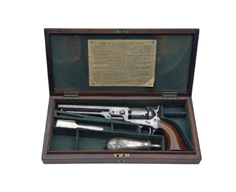 COLT, LONDON A CASED .36 SINGLE-ACTION REVOLVER, MODEL 'COLT'S 1851 LONDON NAVY', serial no. 38408, for 1855, with octagonal 