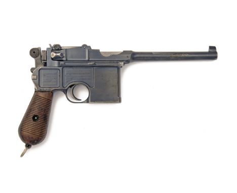 MAUSER, GERMANY A 7.63mm (MAUSER) SEMI-AUTOMATIC PISTOL, MODEL 'CONE-HAMMER C96 BROOMHANDLE', serial no. 1875, WITH HOLSTER-S