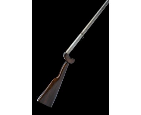 A 36-BORE PERCUSSION UNDER-HAMMER WALKING-STICK SHOTGUN SIGNED 'DAY'S PATENT', no visible serial number, circa 1845, with tap