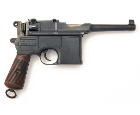 MAUSER, GERMANY A 7.63mm (MAUSER) SEMI-AUTOMATIC PISTOL, MODEL 'C96 BOLO BROOMHANDLE', serial no. 496901, WITH HOLSTER STOCK,