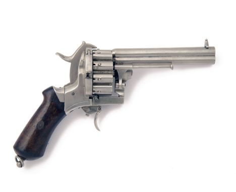 LEFAUCHEUX, PARIS A RARE 7mm (PINFIRE) TWENTY-SHOT OVER-UNDER REVOLVER, UNSIGNED, MODEL 'LEFAUCHEUX PATENT', serial no 1266, 