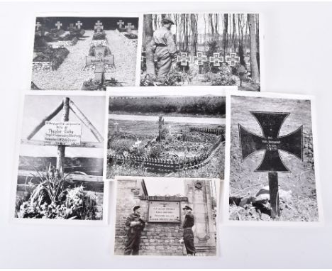 Photographs of German Army Uniforms, Shoulder Straps, Cloth Insignia, Divisional Signs &amp; German Graves etc. c.190 in all 