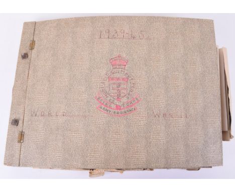 Very Substantial Scrap Album Compiled by British Soldier, Royal Army Ordnance Corps with original photographs, cloth badges, 