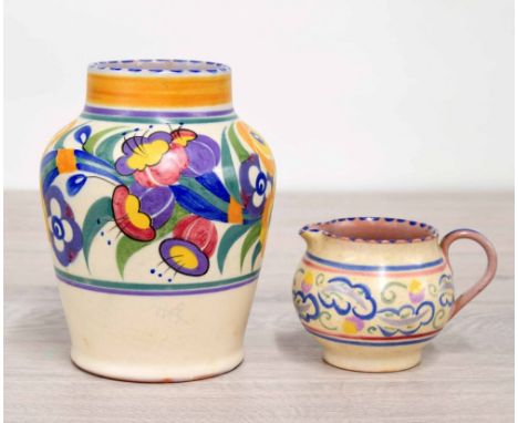 Carter Stabler Adams Ltd. Poole Pottery&nbsp;vase, decorated with bouquet of flowers, with factory stamp and initialled ED to