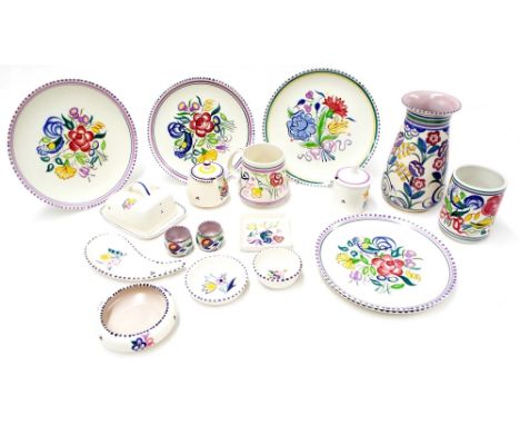 Selection of assorted vintage Poole&nbsp;Pottery traditional tableware including&nbsp;butter dish,&nbsp;side dishes and bowls