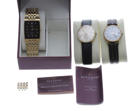 Accurist Diamond gold plated and stainless steel gentleman's wristwatch,&nbsp;quartz, 29mm (box, guarantee, spare links); tog