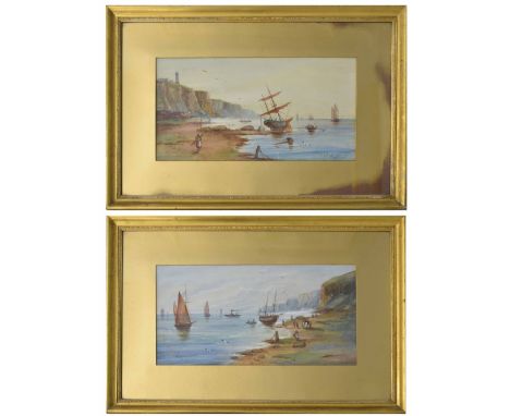 The High Light Whitby,&nbsp;also a companion inscribed Whitby, watercolour, 17.5" x 8.5" (a pair) 