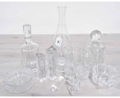 Selection of good quality glass items,&nbsp; including&nbsp;crystal glass decanters, Villeroy &amp; Boch candle sticks, Orref